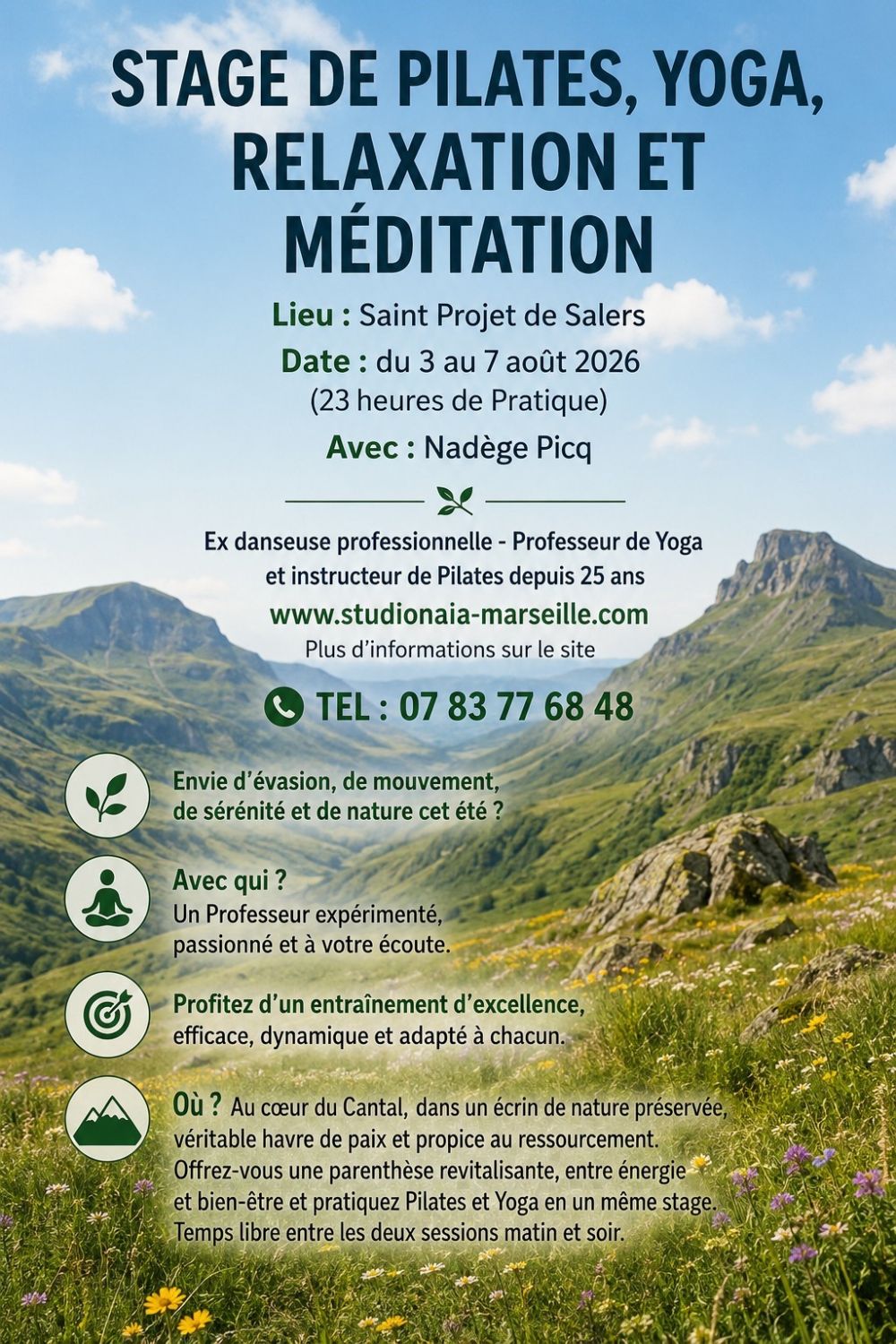 Stage de pilates, yoga